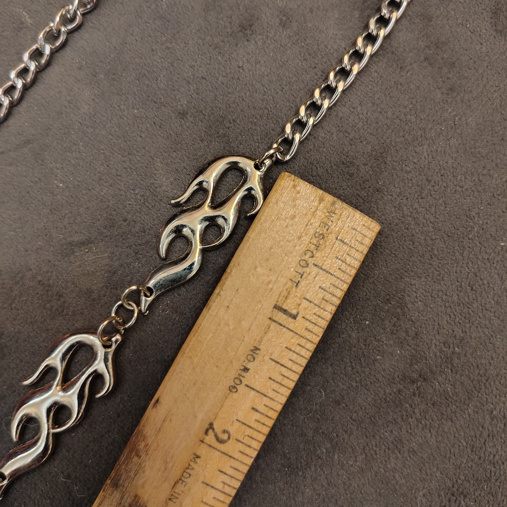 Vintage SilverTone Flame Chain Belt/ See Pics Information - Picture 2 of 16